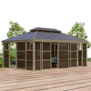 Casa cenador de patio trasero al aire libre de 4*6 m con puertas correderas